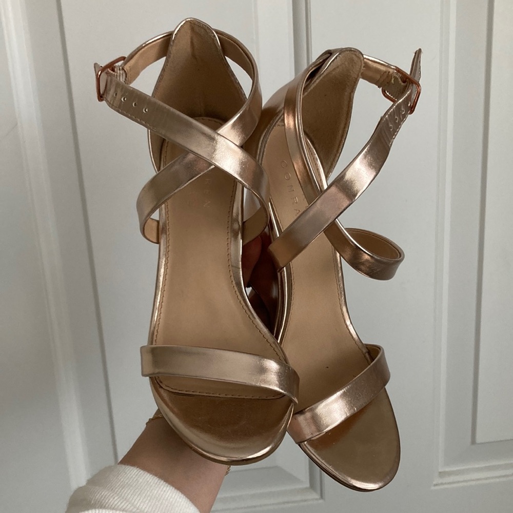 Lauren Conrad rose gold wedge heel